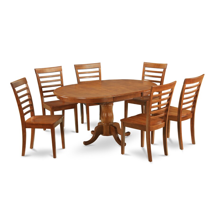 Shop East West Furniture Portland Saddle Brown 7-Piece Dining Set ... Shop East West Furniture Portland Saddle Brown 7-Piece Dining Set ...