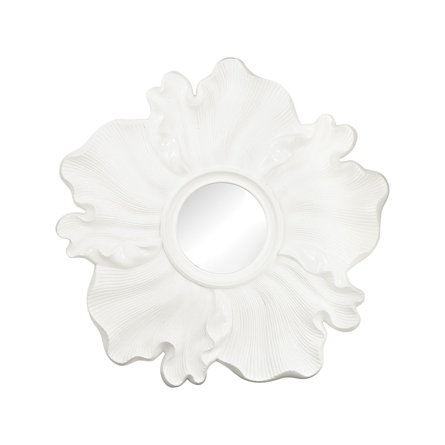 White Framed Wall Mirror shop dimond home flower gloss white framed round wall mirror at White Framed Wall Mirror shop dimond home flower gloss white framed round wall mirror at