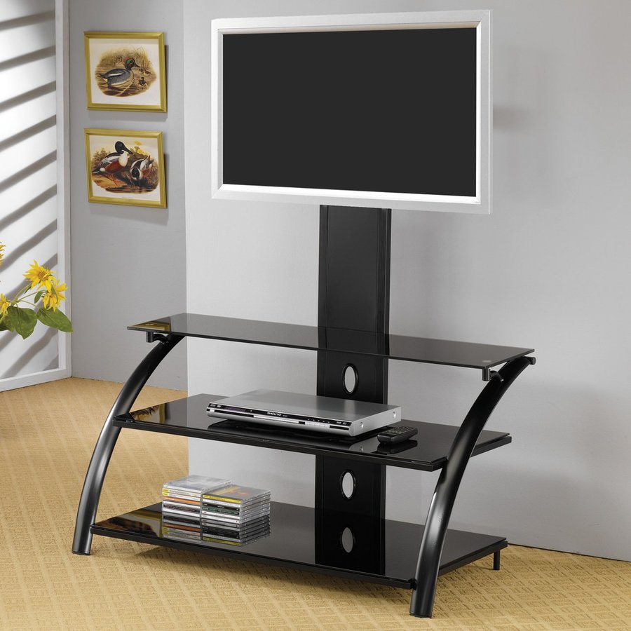 Coaster Fine Furniture Black Integrated Mount Tv Stand At Com Coaster Fine Furniture Black Integrated Mount Tv Stand