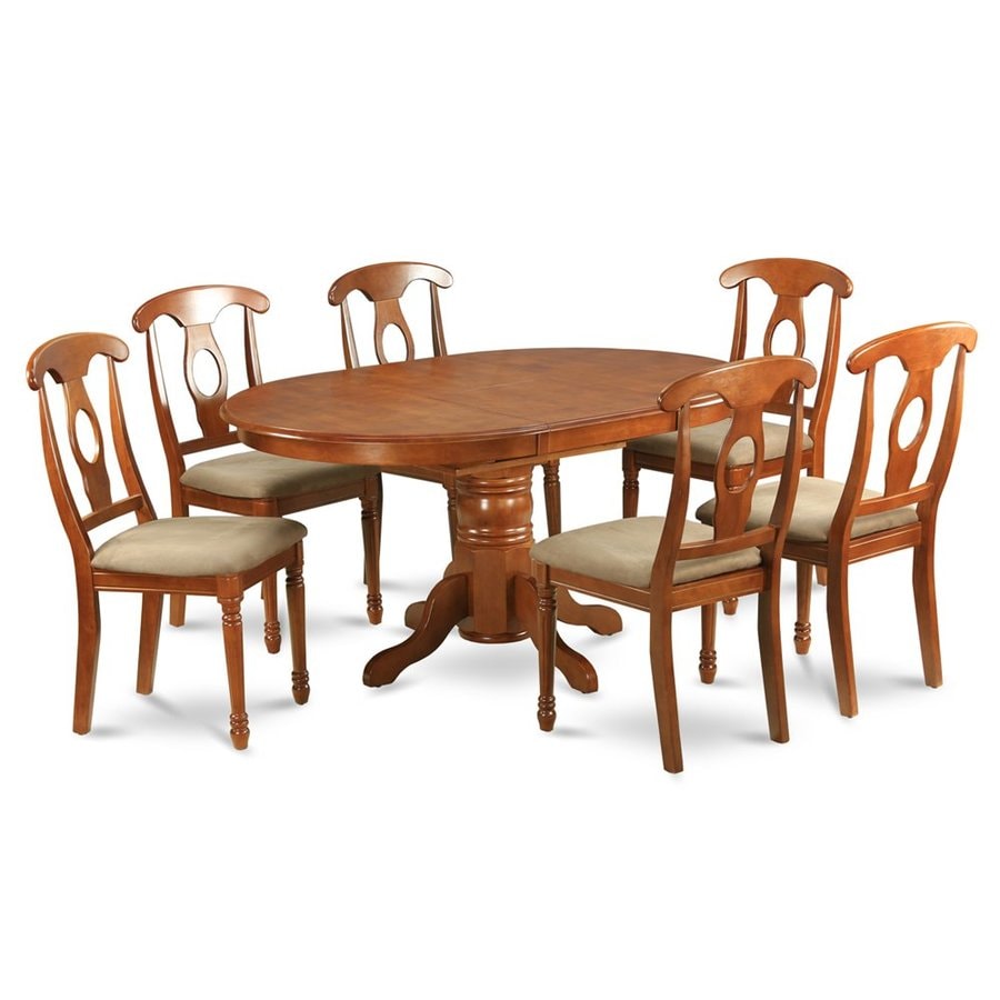 Shop East West Furniture Avon Saddle Brown 7-Piece Dining Set with ... Shop East West Furniture Avon Saddle Brown 7-Piece Dining Set with ...