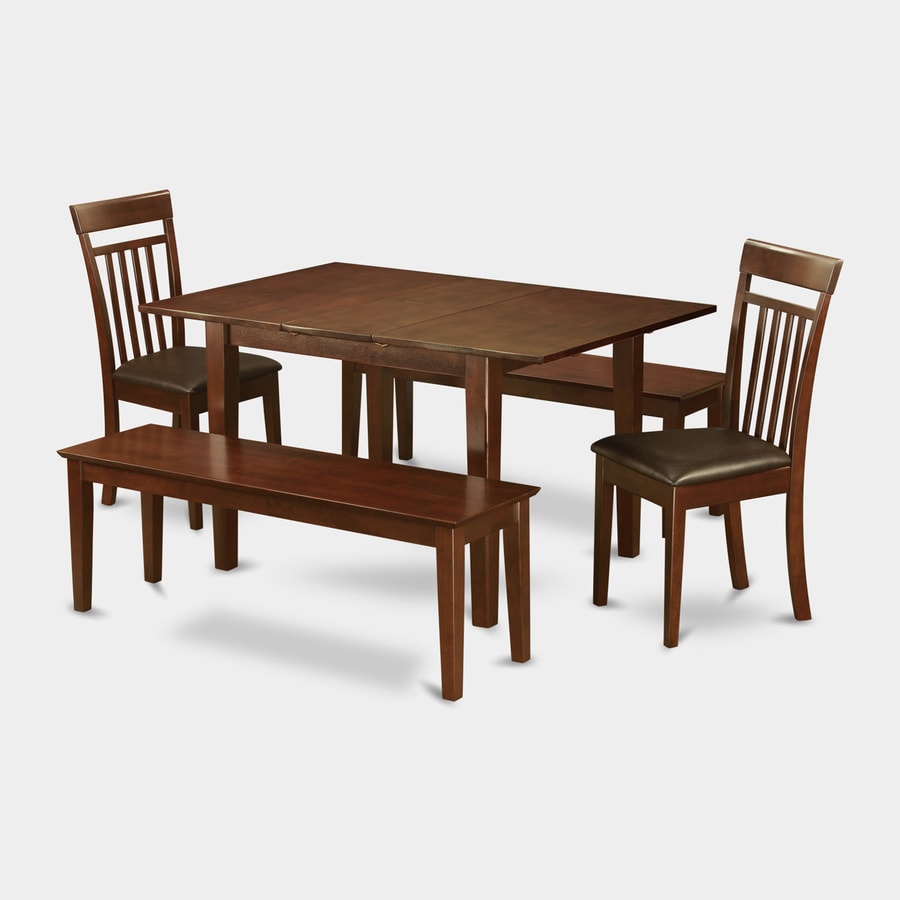 East West Furniture Milan Mahogany 6 Piece Dining Set With Dining Table   1000235009 