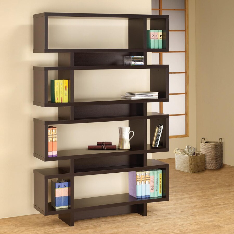 Coaster Fine Furniture Cappuccino 4Shelf Bookcase in the Bookcases department at