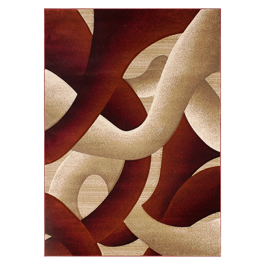 Segma Reflections Light beige/red Indoor Area Rug 5 x 8