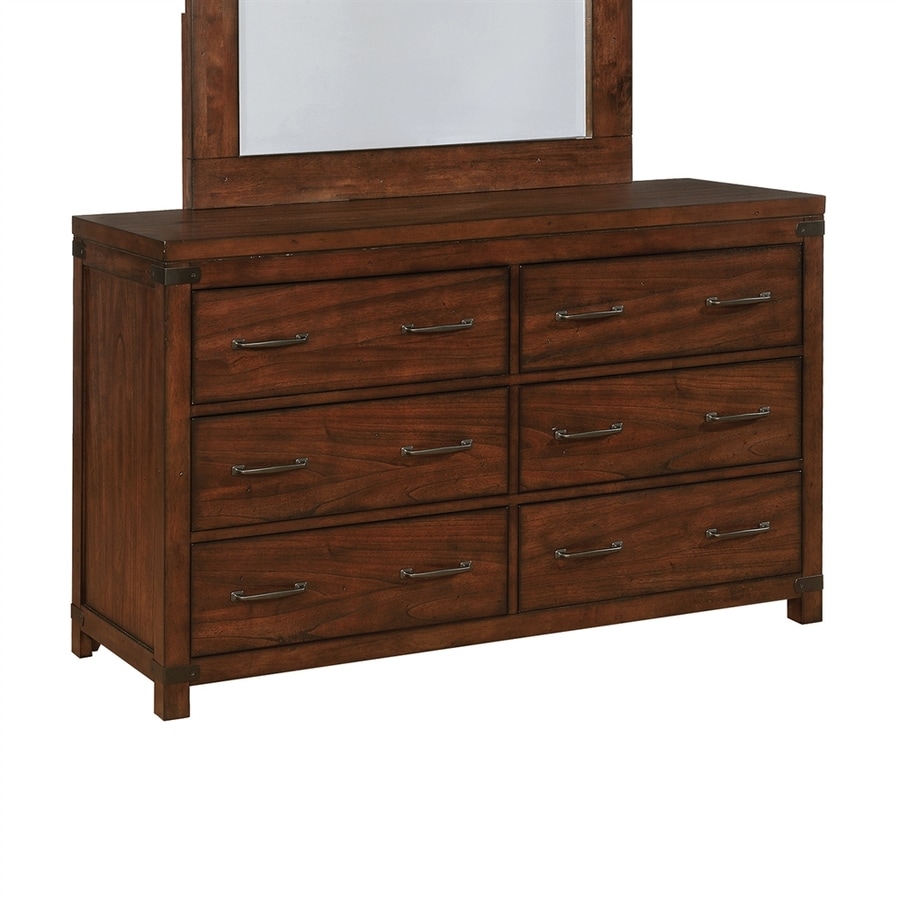 Scott Living Dark Cocoa Asian Hardwood 6 Drawer Double Dresser At