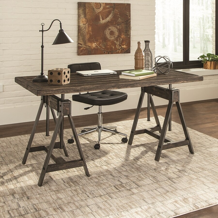 Desks At Com Scott Living Contemporary Burnished Cognac Adjule Desk