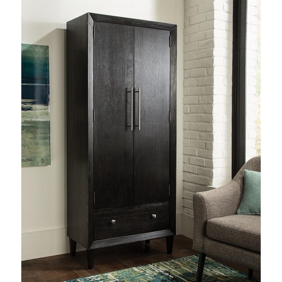 Scott Living Black Wood Rubberwood Curio Cabinet At Lowes Com