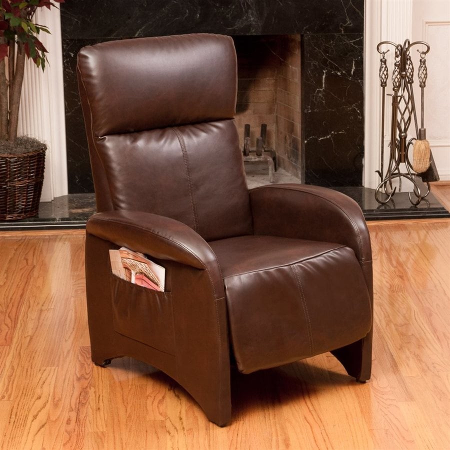 Best Selling Home Decor Briggs Brown Faux Leather Recliner in the