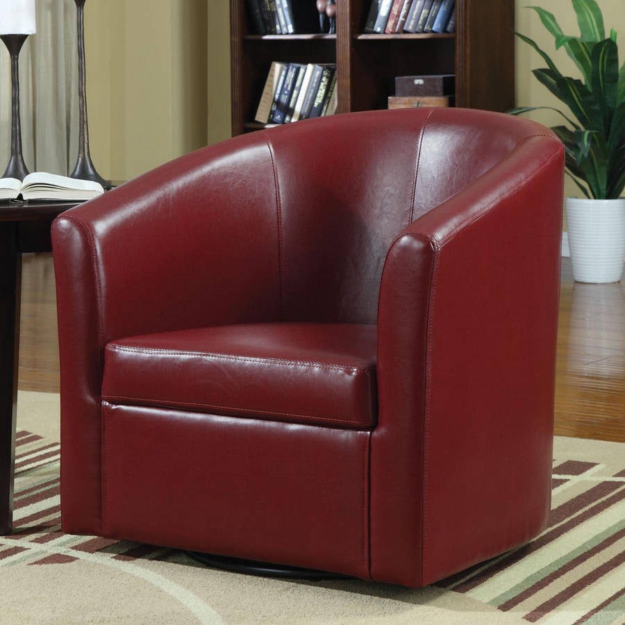 Coaster Fine Furniture Casual Dark Red Faux Leather Club Chair at