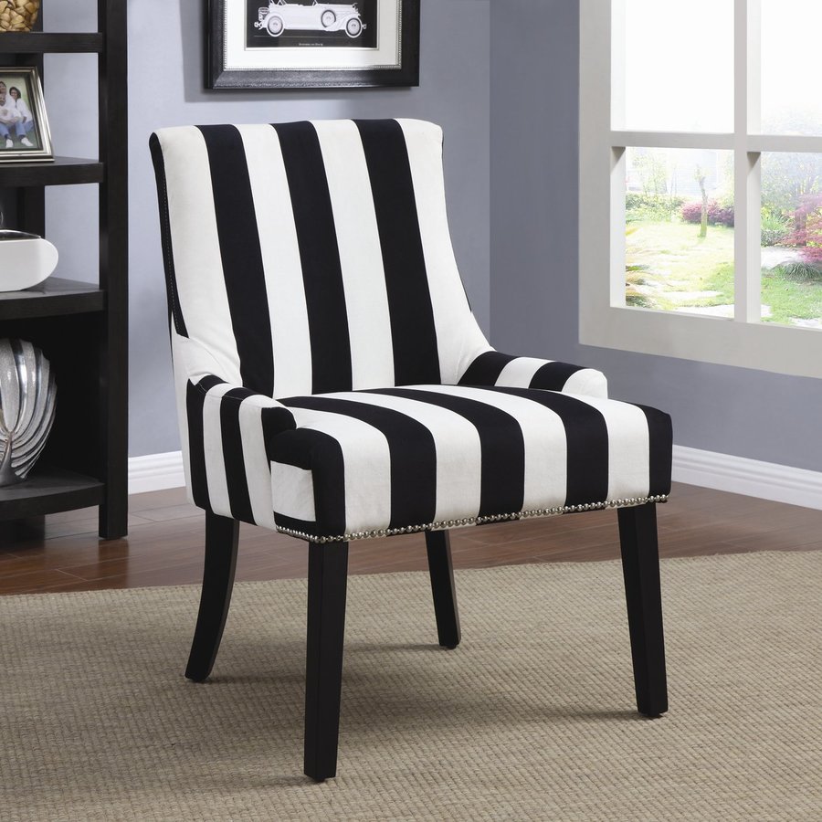 Coaster Fine Furniture Casual Black And White Velvet Accent Chair At