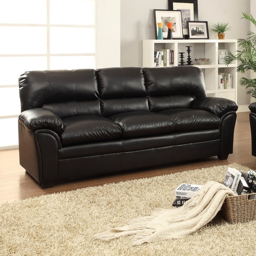 Homelegance Talon Casual Black Faux Leather Sofa at Lowes.com