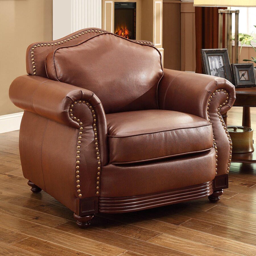 Homelegance Midwood Casual Rich Brown Faux Leather Club Chair at