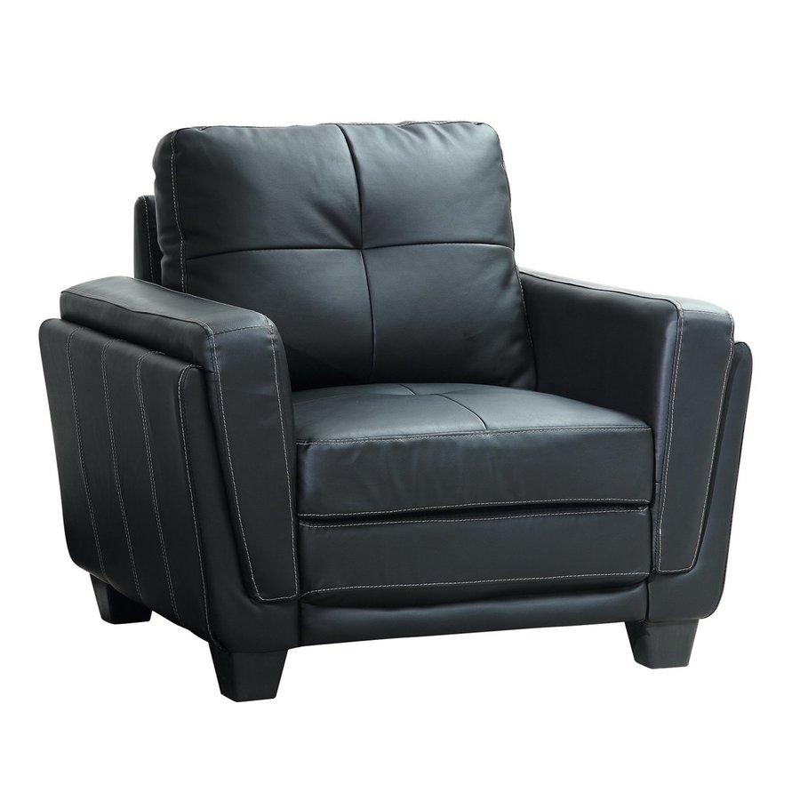 Homelegance Dwyer Casual Black Vinyl Club Chair at