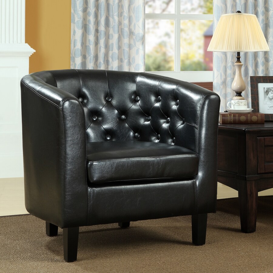 Modway Cheer Casual Black Crackled Vinyl Club Chair at