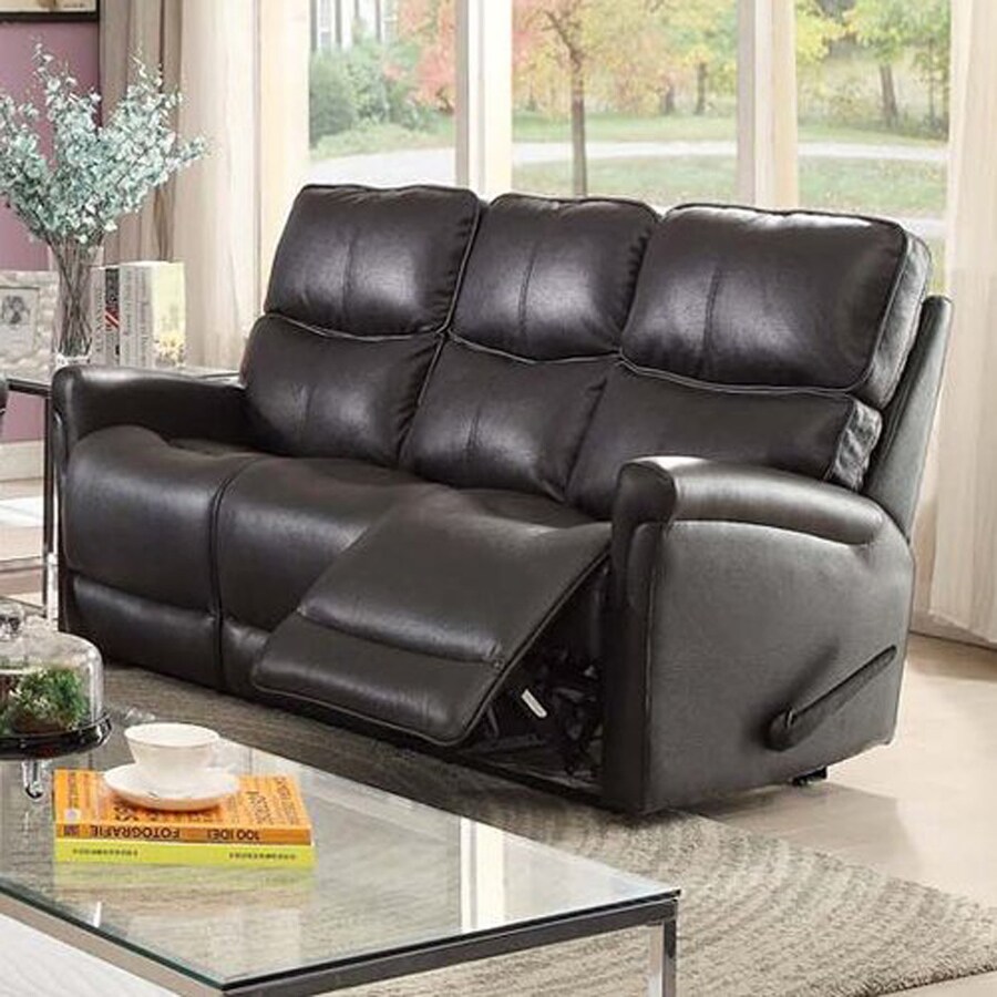 Sunset Trading Easy Living Casual Charcoal Grey Faux Leather Reclining