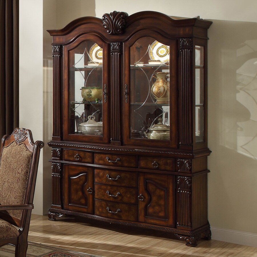 Homelegance Thurmont Rich Cherry Wire Poplar Kitchen Hutch at Lowes.com