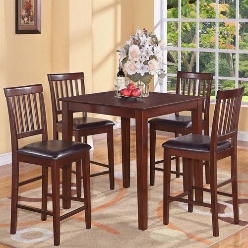East West Furniture Vernon Mahogany Dining Set with Counter Height