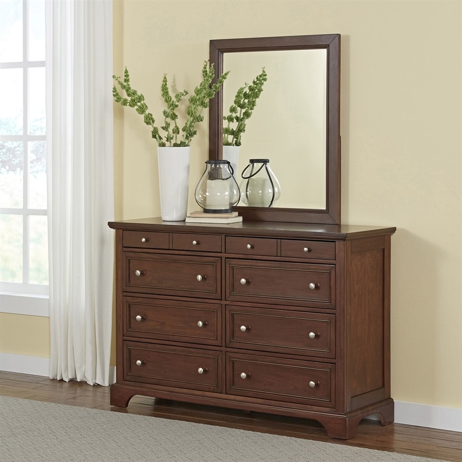 Home Styles Chesapeake Cherry 8 Drawer Double Dresser With Mirror