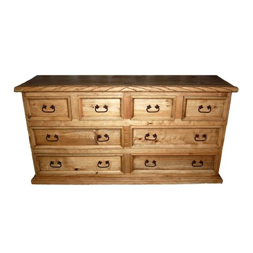 Million Dollar Rustic Natural Pine 8 Drawer Double Dresser At
