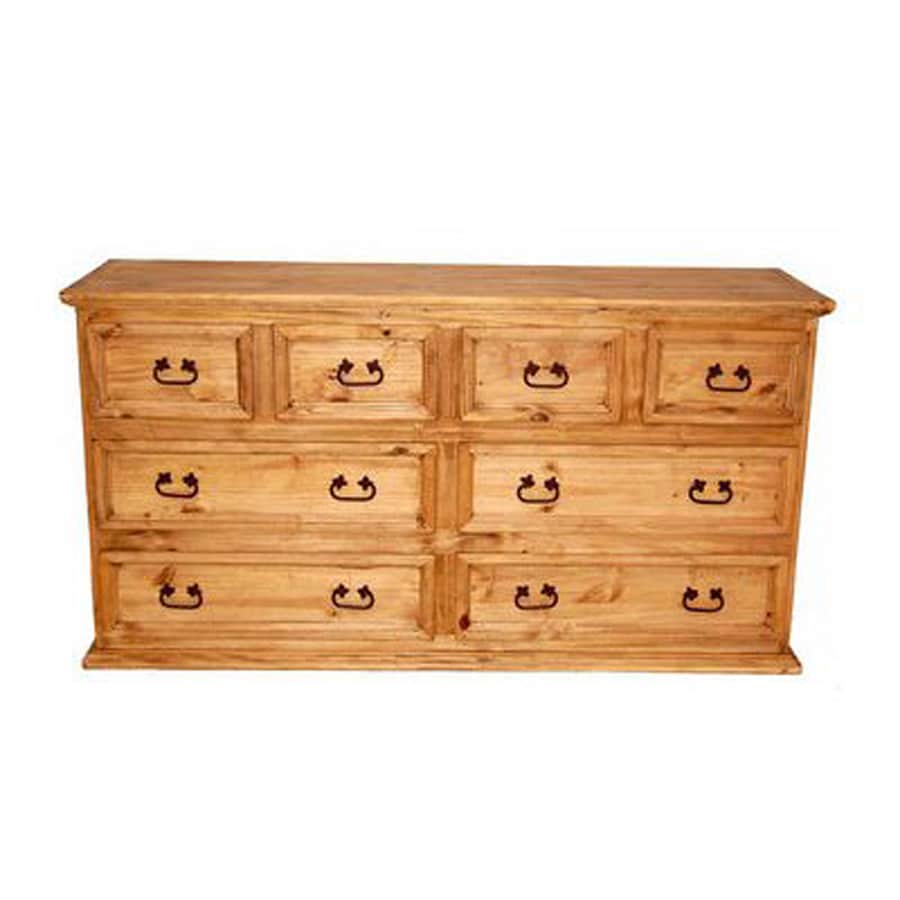 Million Dollar Rustic Alamo Natural Pine 8Drawer Double Dresser at