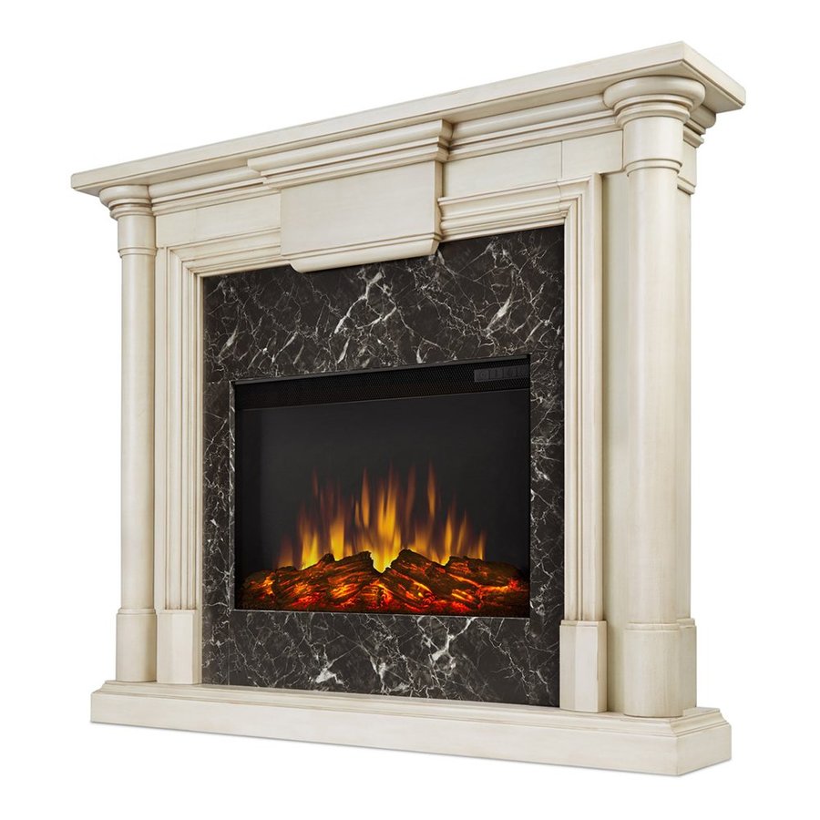 Real Flame 47 6 In W 4700 Btu Whitewash Mdf Flat Wall Led Electric
