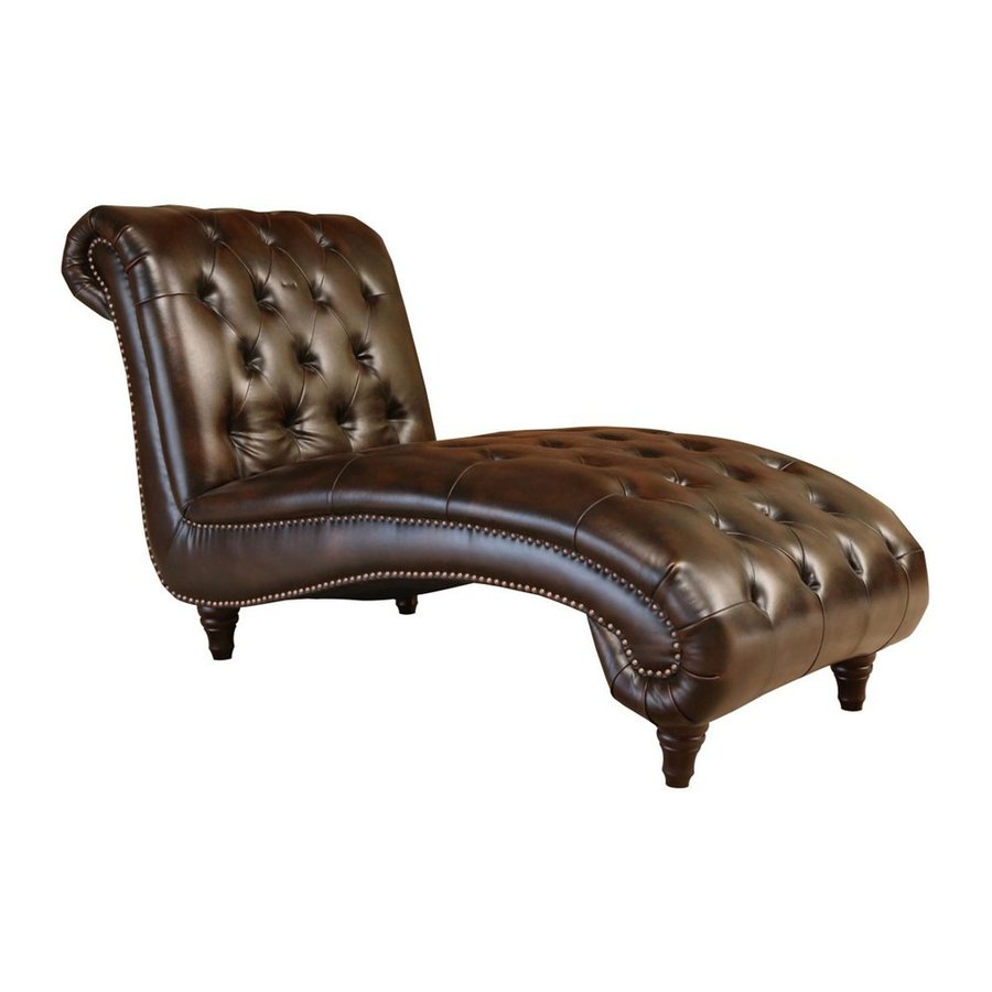 Pacific Loft Revello Casual Brown 2 Tone Leather Chaise Lounges At