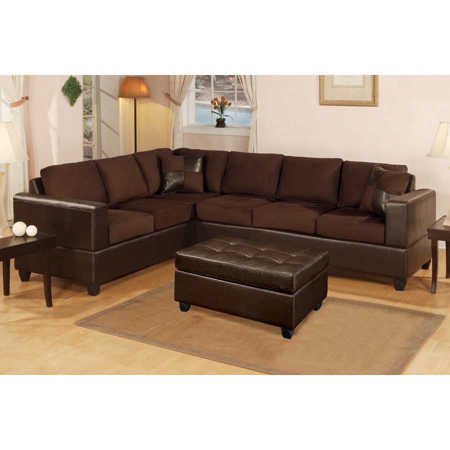 Poundex Ton Casual Chocolate Sectional At Com Poundex Ton Casual Chocolate Sectional