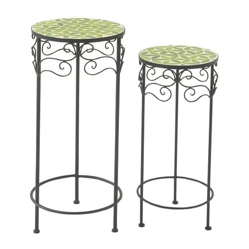 Woodland Imports 28-in Indoor/Outdoor Round Ceramic Plant Stand in the