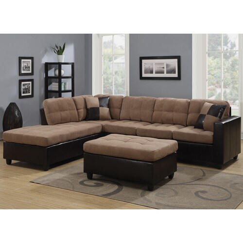 Coaster Fine Furniture Mallory Casual Tan/Dark Brown Sectional at Lowes.com