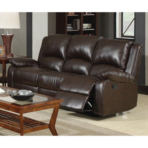 Coaster Fine Furniture Boston Casual Brown Faux Leather Reclining Sofa ...