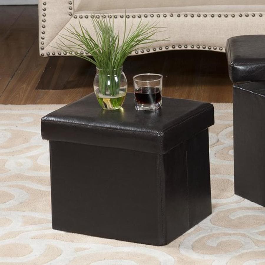 Kb Furniture Modern Dark Brown Faux Leather Rectangular Storage Kb Furniture Modern Dark Brown Faux Leather Rectangular Storage Ottoman
