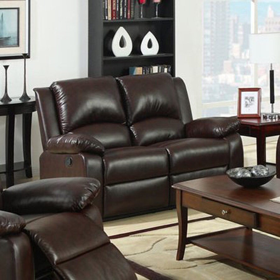 Furniture of America Oxford Casual Rustic Dark Brown Faux Leather ...