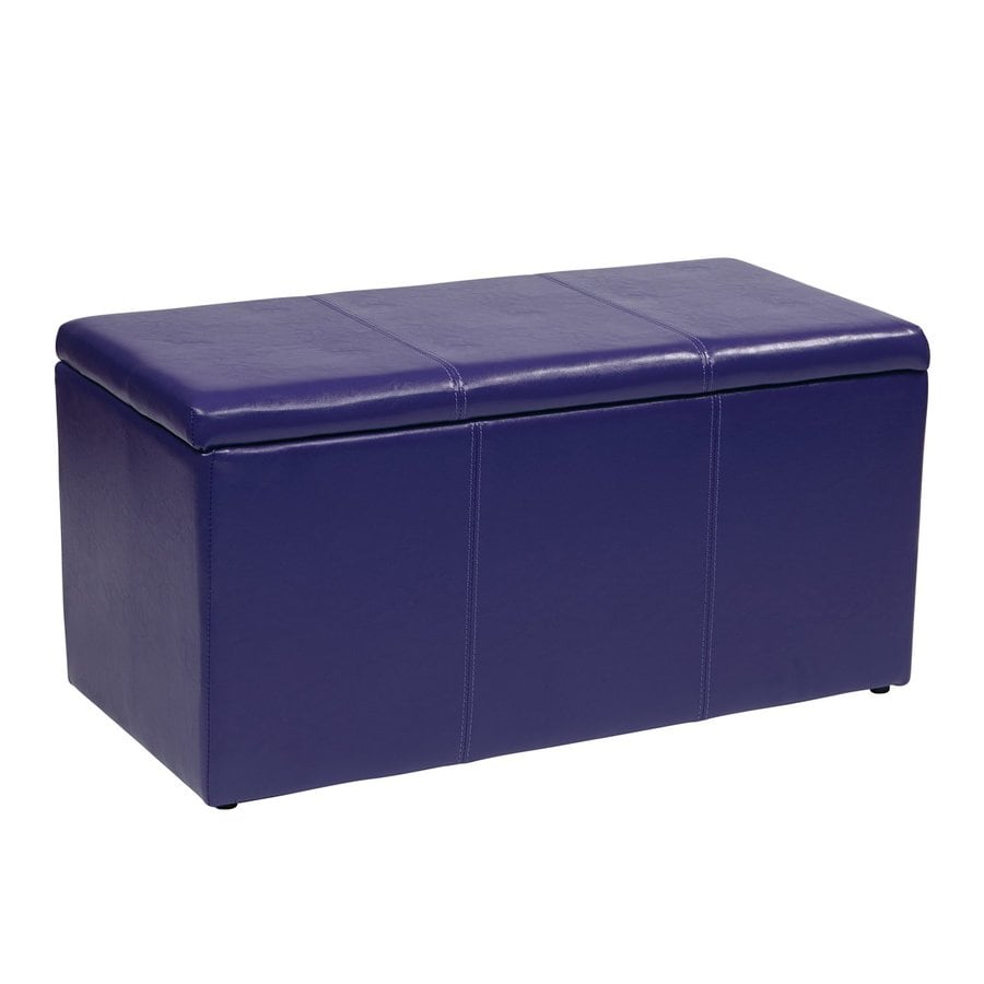 OSP Home Furnishings Metro Casual Purple Vinyl Storage Ottoman at