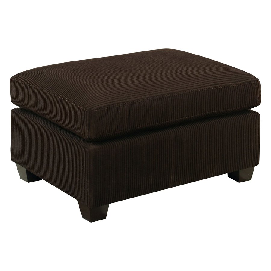 Poundex Casual Chocolate Corduroy Ottoman in the Indoor Ottomans