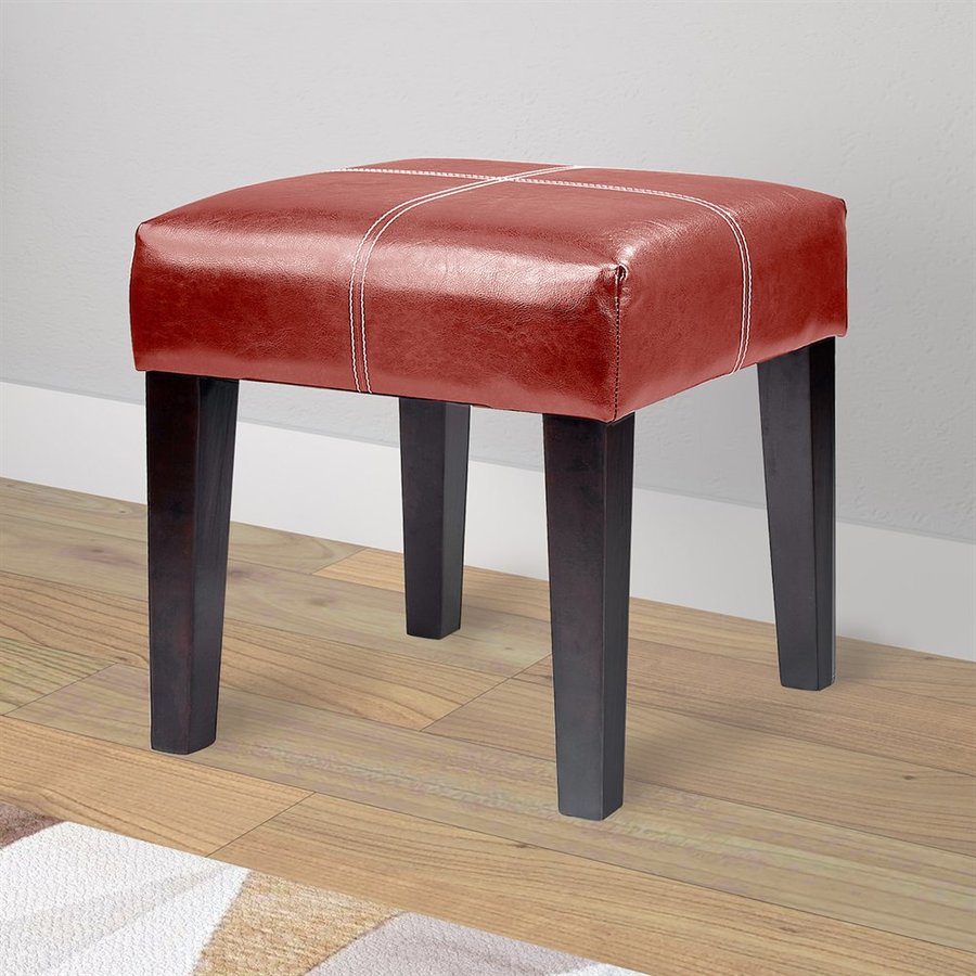 Corliving 19 In H Red Square Makeup Vanity Stool At Lowes Corliving 19 In H Red Square Makeup Vanity Stool