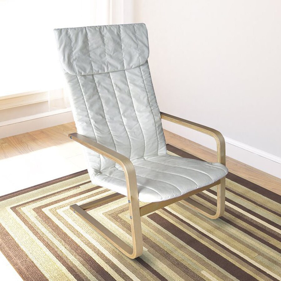 WELLFOR RT Lounge Chairs Casual Off- White and Teak Accent Chair in the  Chairs department at