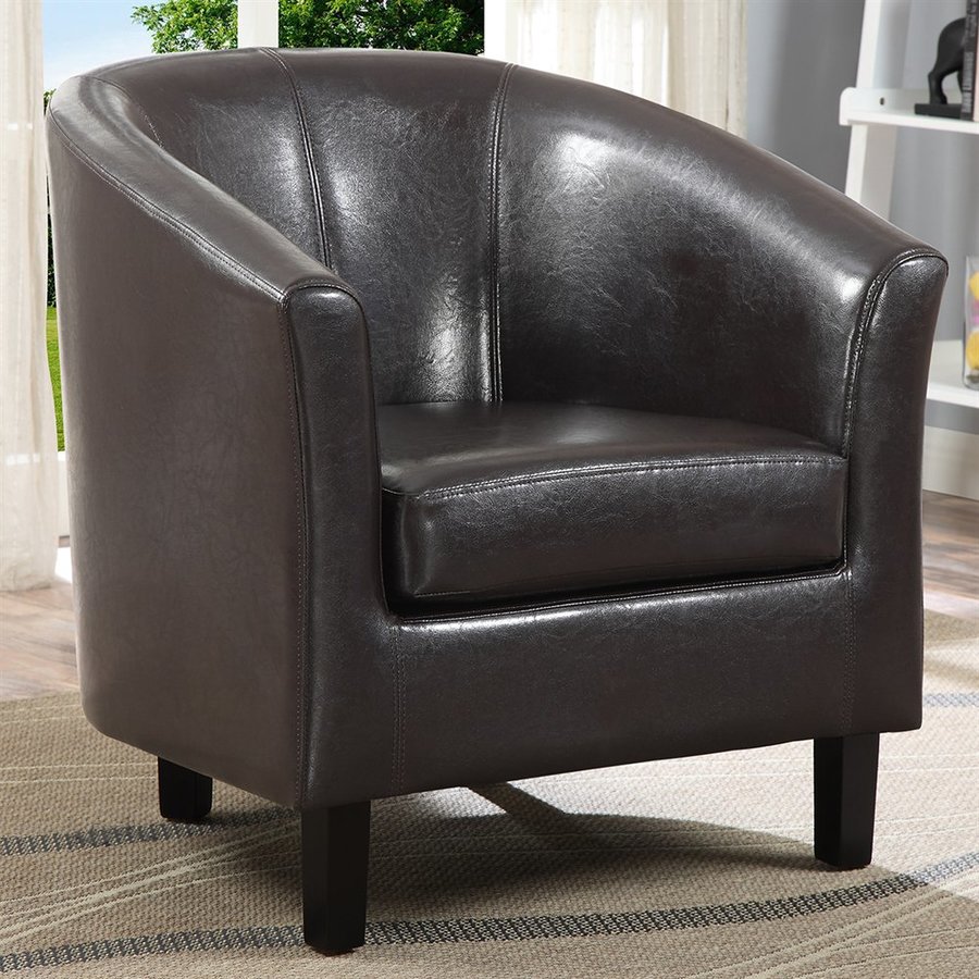 Simpli Home Austin Casual Dark Brown Faux Leather Club Chair At Simpli Home Austin Casual Dark Brown Faux Leather Club Chair