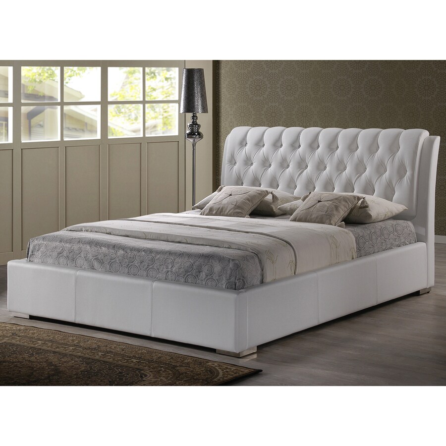 Baxton Studio Bianca White Queen Platform Bed At Com Baxton Studio Bianca White Queen Platform Bed
