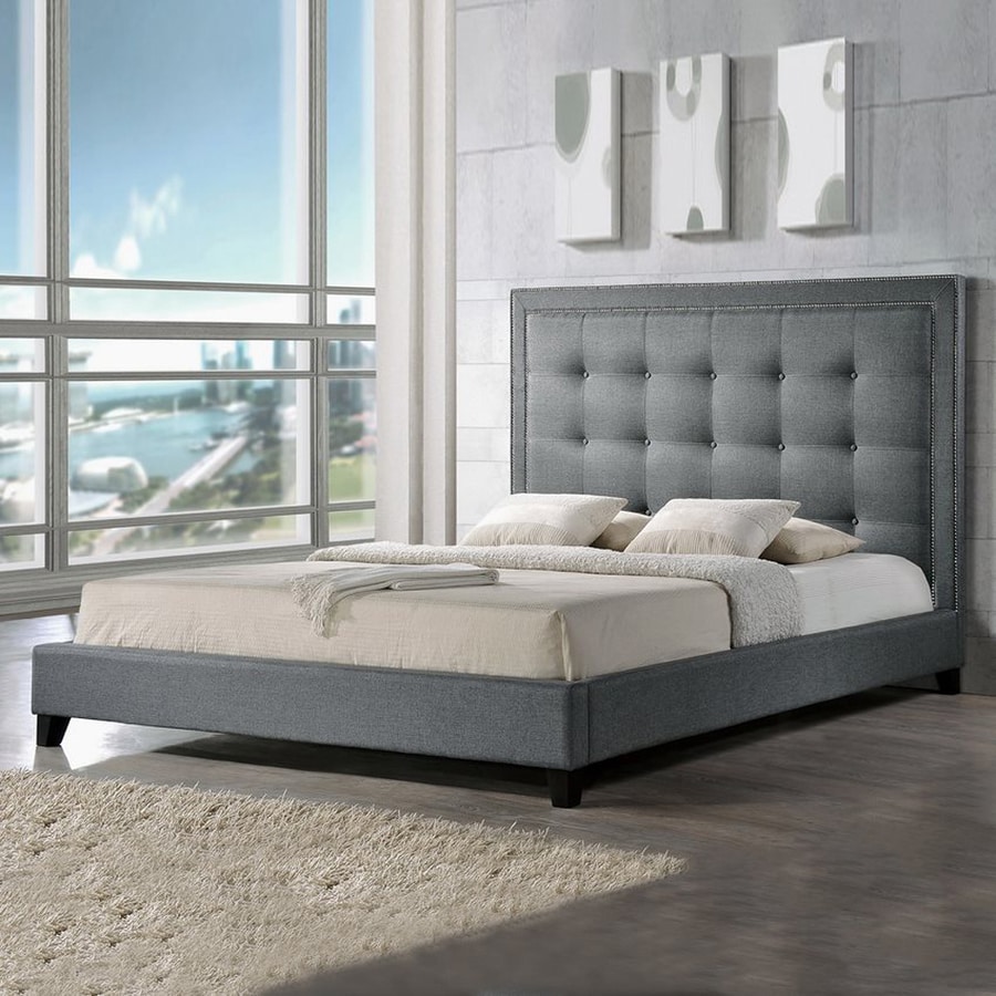 Lowes Platform Bed Plans Part - 15: Baxton Studio Hirst Grey King Platform Bed