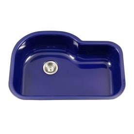 Porcelain Kitchen Sinks At Lowes Houzer Porcela 20 687 In X 31 25 Navy Blue Single Basin Undermount Residential