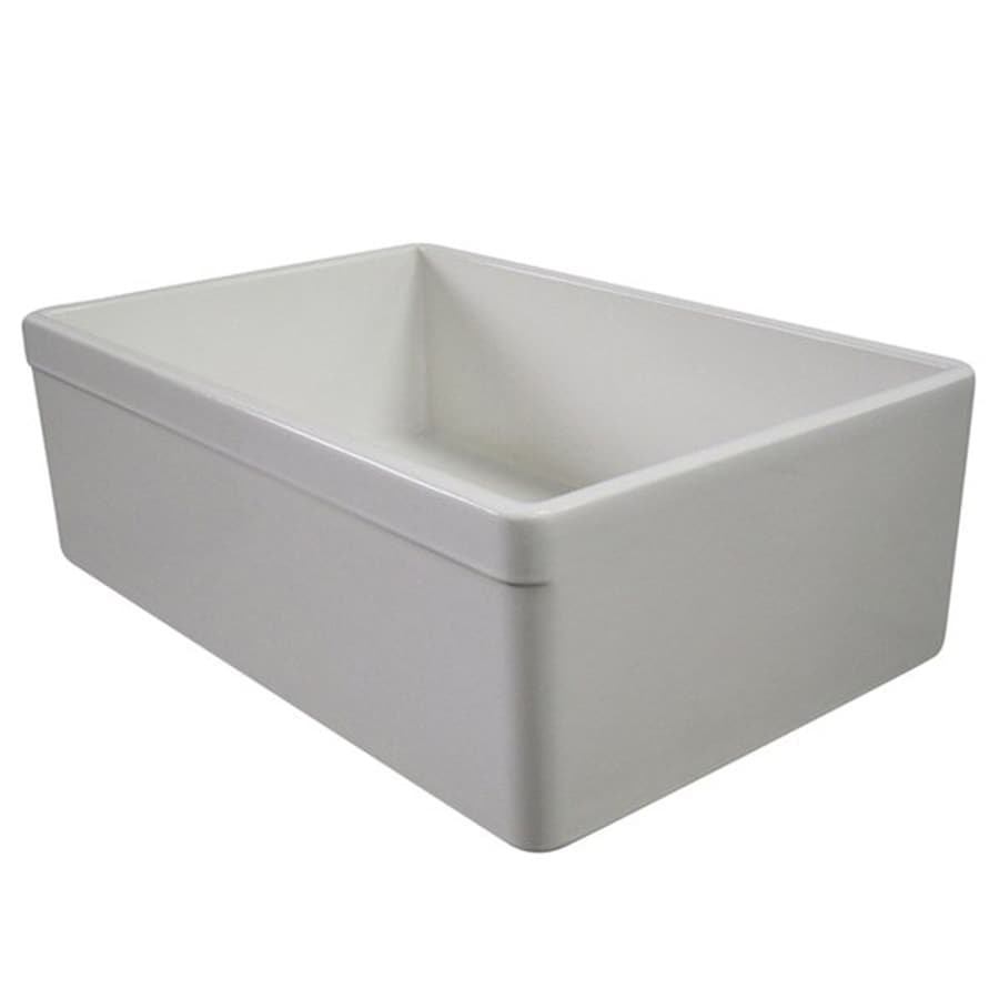 Alfi Brand 19 75 In X 29 88 White Single Basin Standard Drop Alfi Brand 19 75 In X 29 88 White Single Basin Standard Drop A Front Farmhouse Residential Kitchen Sink