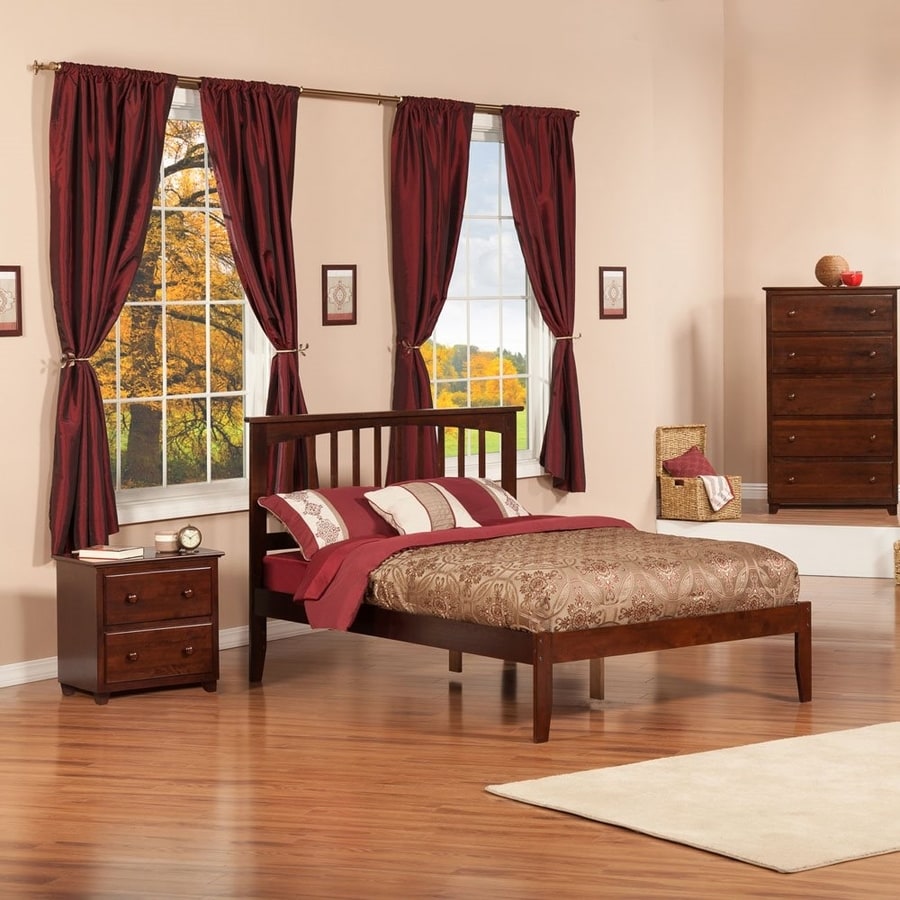 Atlantic Furniture Mission Antique Walnut Full Platform Bed In The Beds ...