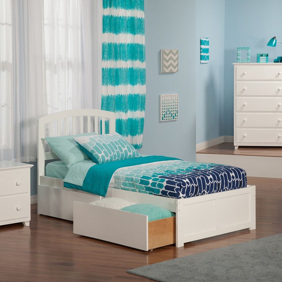 Atlantic Furniture Richmond White Twin Platform Bed With Storage