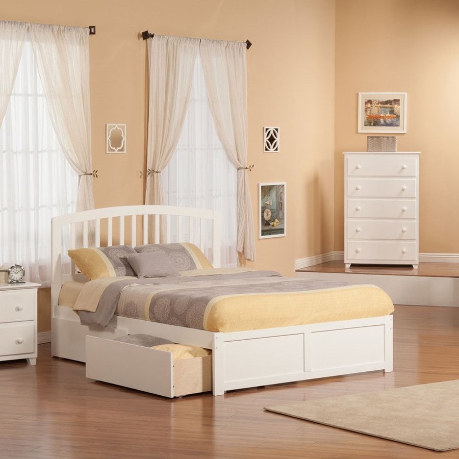 Atlantic Furniture Richmond White Queen Platform Bed With Storage At ...