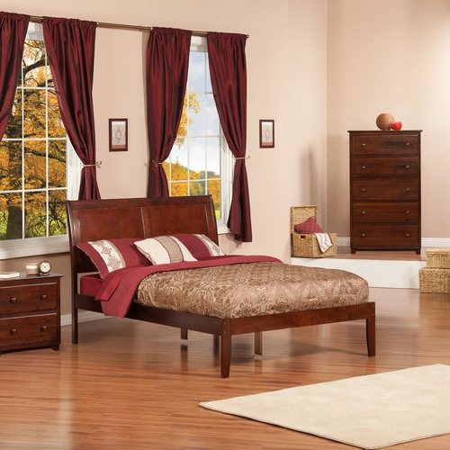 Atlantic Furniture Portland Antique Walnut Full Platform Bed at