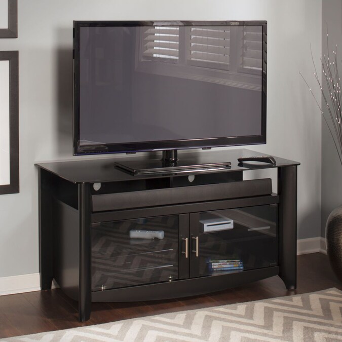 Bush Furniture Aero Classic Black Rectangular TV Cabinet ...