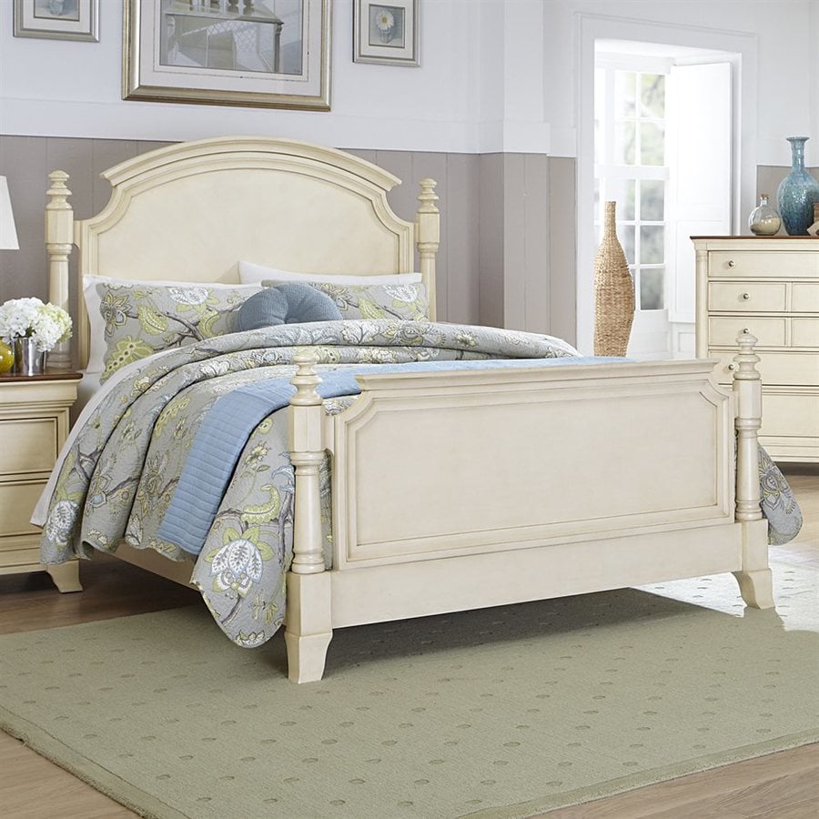 Homelegance Inglewood Ii Antique White Queen 4 Poster Bed At Lowes Homelegance Inglewood Ii Antique White Queen 4 Poster Bed