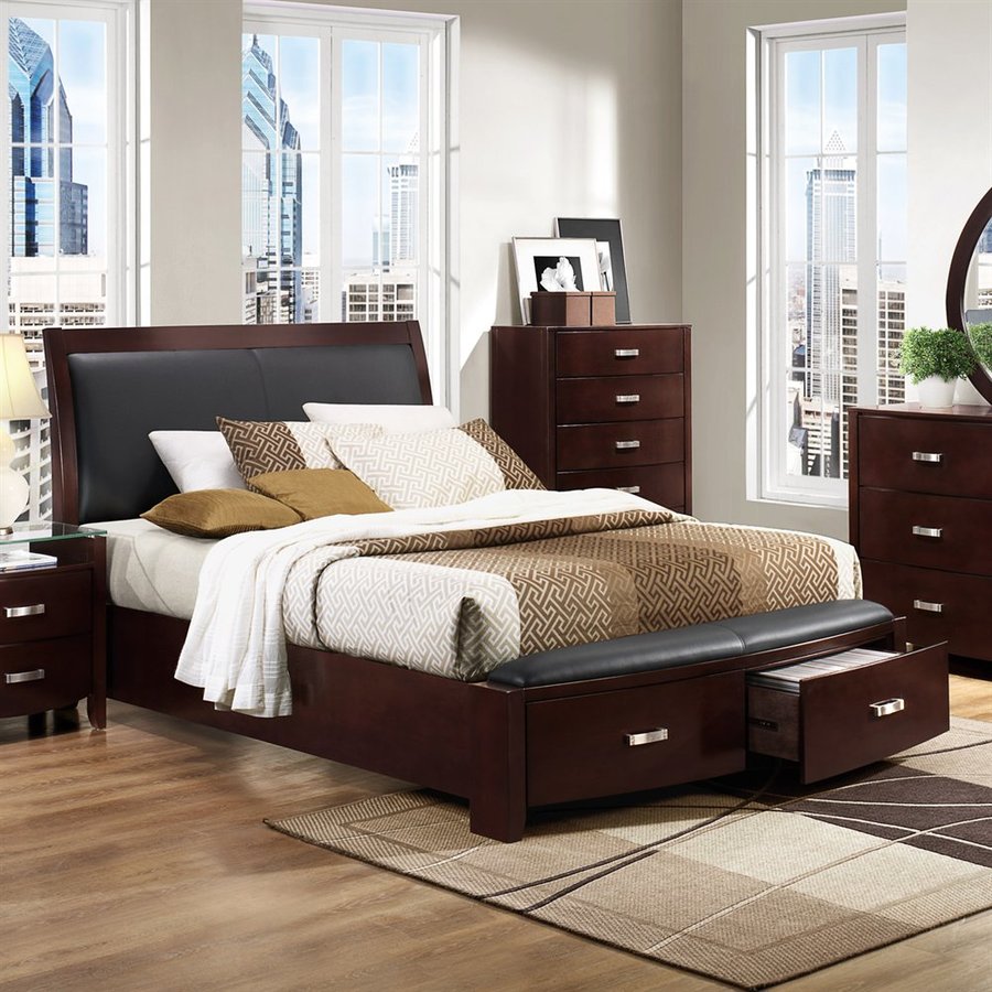 Homelegance Dark Espresso King Sleigh Bed With Integrated Homelegance Dark Espresso King Sleigh Bed With Integrated Storage