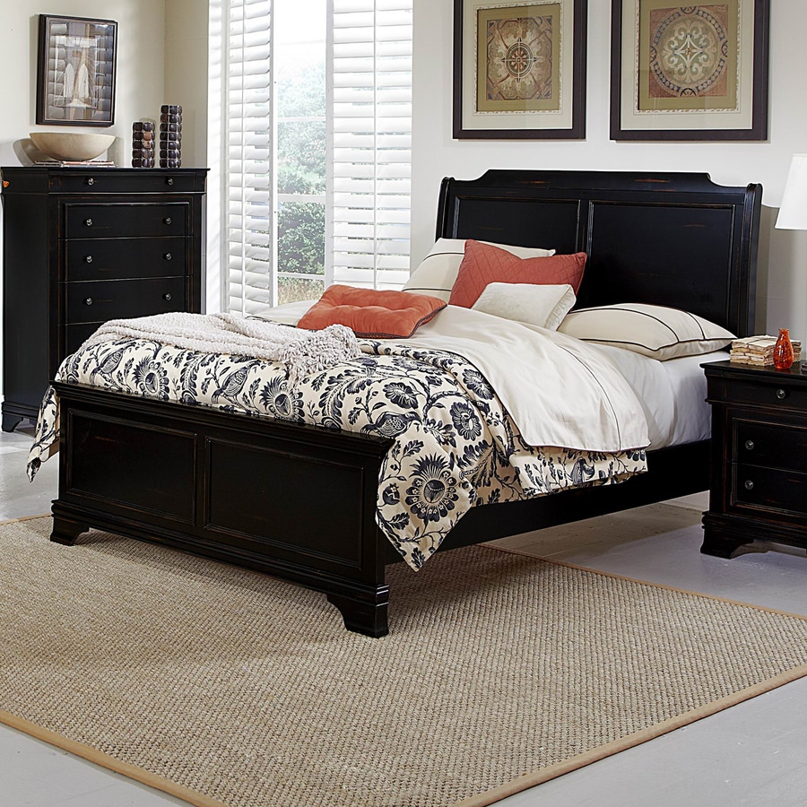 Homelegance 2223K-1EK Derby Run Black Sand-through King Wood and Metal Panel Bed