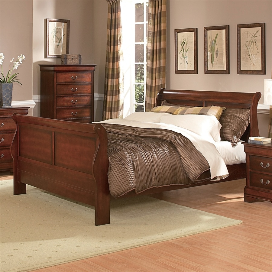 Homelegance Chateau Brown Distressed Cherry California King Sleigh Bed