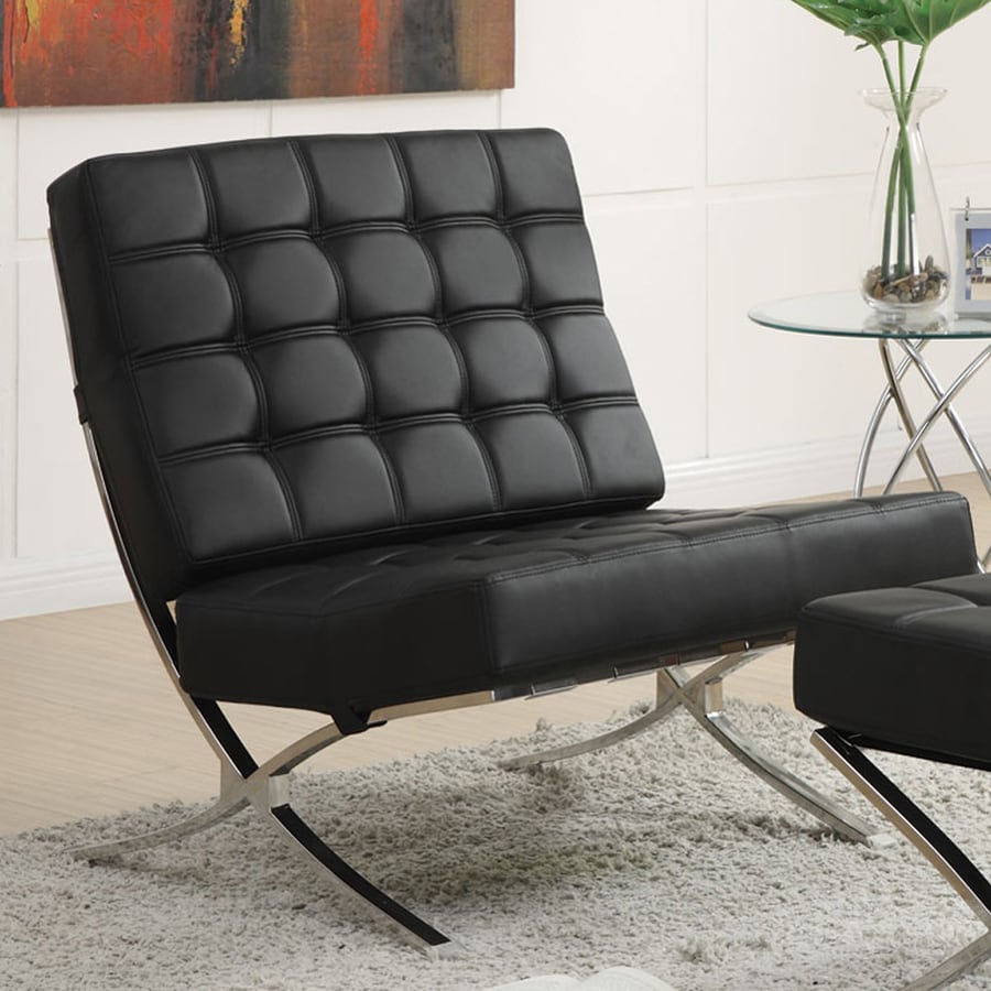Coaster Fine Furniture Modern Black Vinyl Accent Chair At Com